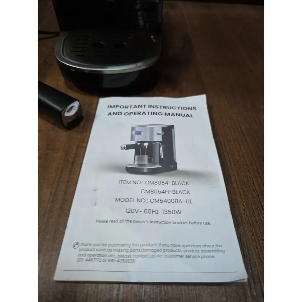 Espresso Machine, Cafissimo Pod Compatible 20 Bar w/ Manual, Kismile #CM8054-BLK